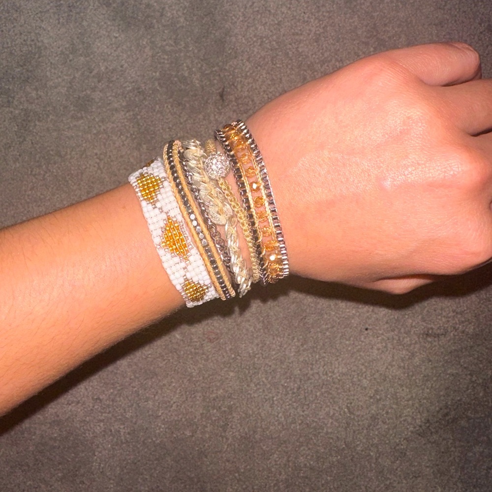 Mixed metals layered bracelet